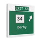 Vintage WCP Exit 58 Sign Matte Canvas, Stretched, 1.25"