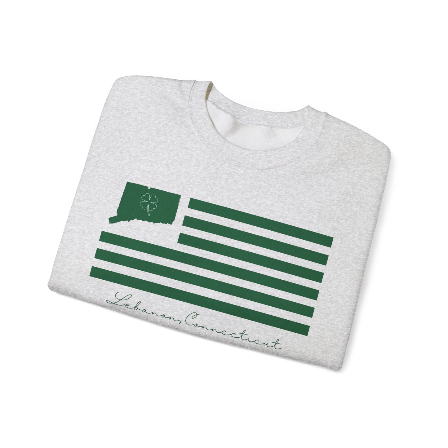 Lebanon Connecticut St. Patrick’s Day Flag Unisex Heavy Blend™ Crewneck Sweatshirt