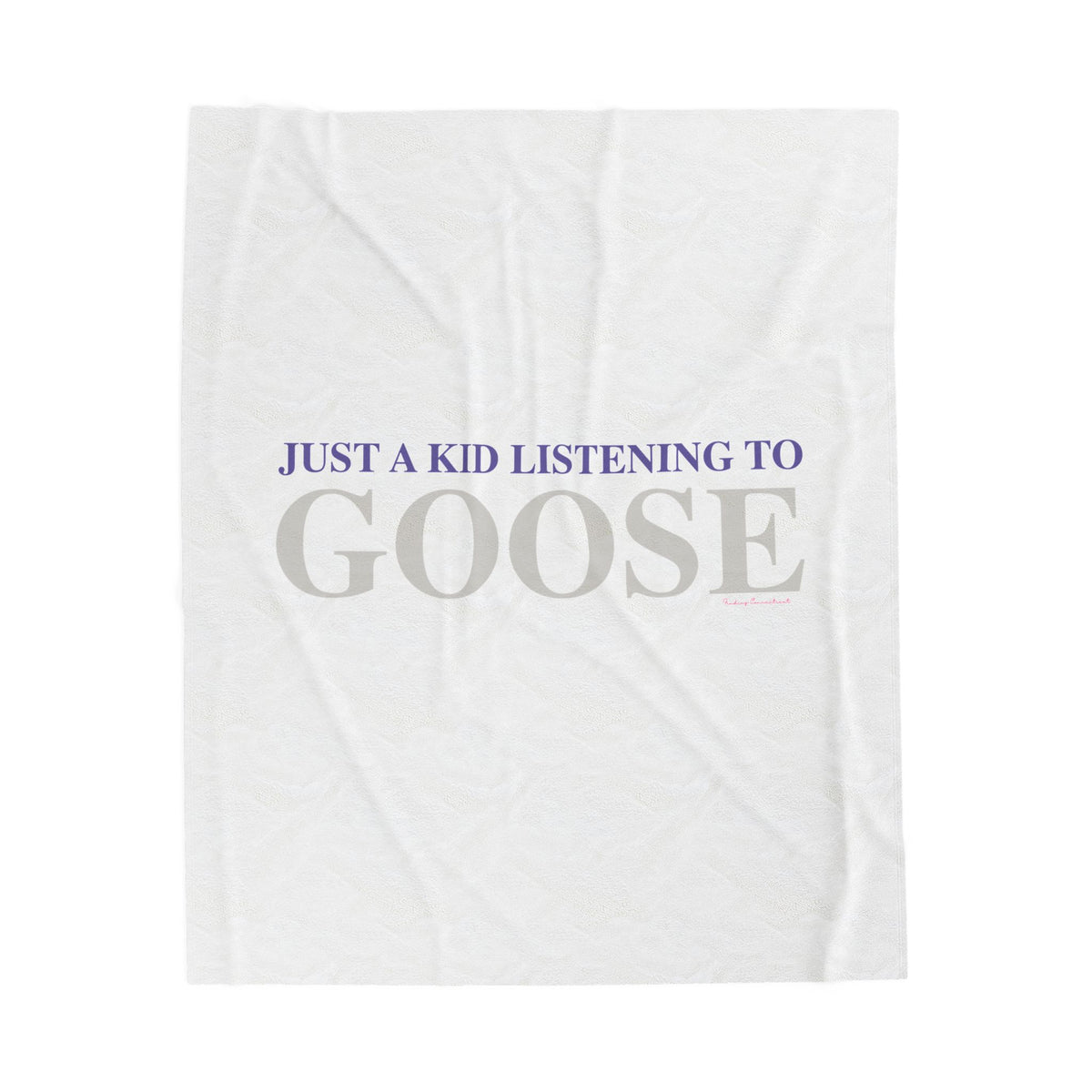 Just a kid listening to Goose  - Gray & Purple Velveteen Plush Blanket