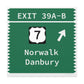 Vintage Merritt Parkway Exit 39 A-B SignMatte Canvas, Stretched, 1.25"