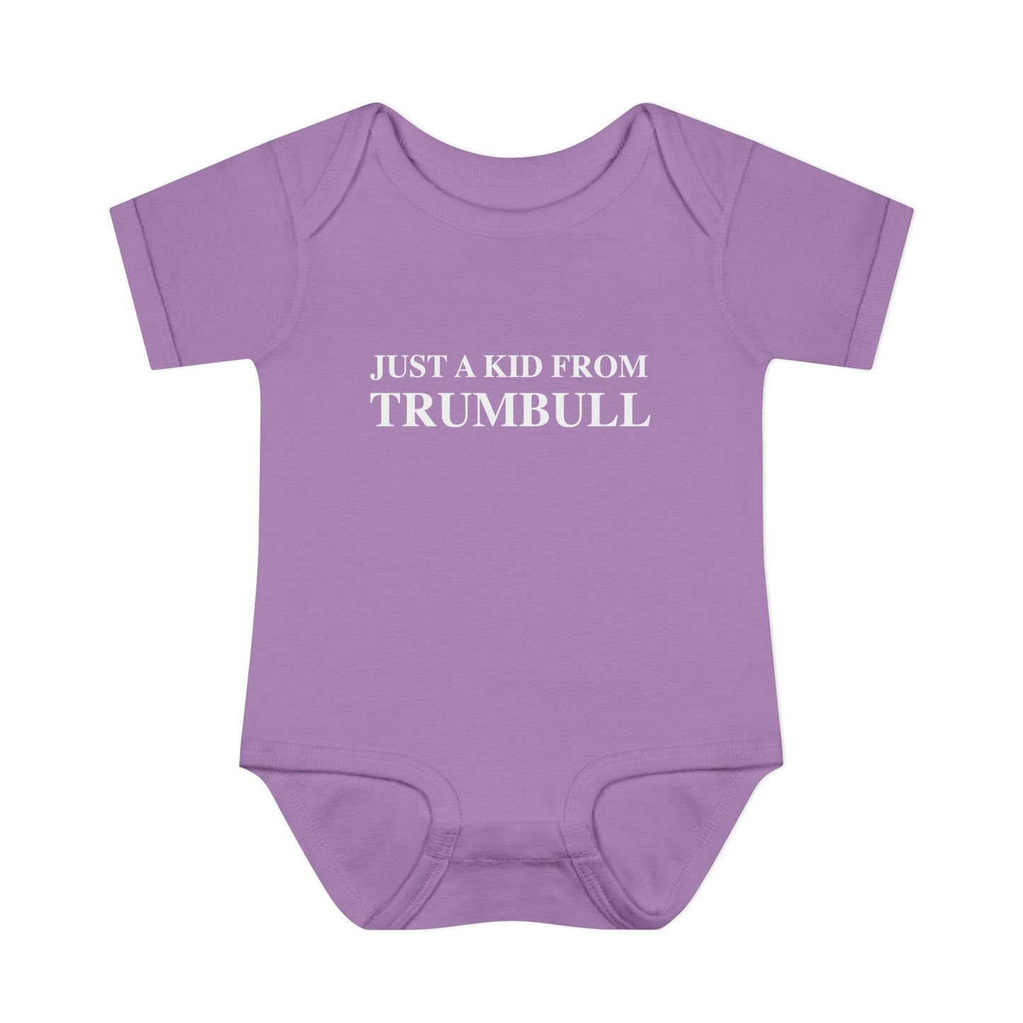 Just a kid from Trumbull  Infant Baby Rib Bodysuit