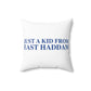 Just a kid from East Haddam Spun Polyester Square Pillow