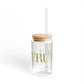 41 Tilt Trumbull Glass Can with Straw and Lid, 16oz