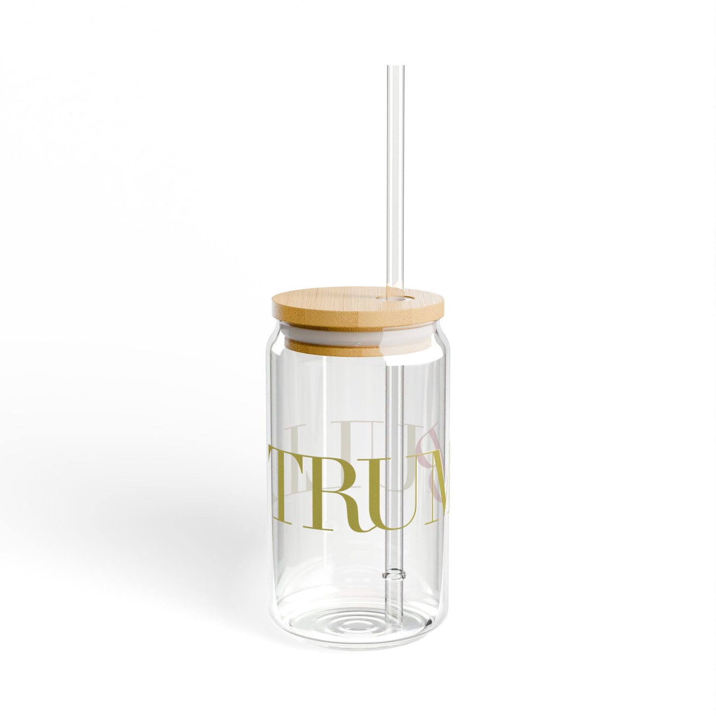 41 Tilt Trumbull Glass Can with Straw and Lid, 16oz