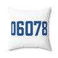 06078 Suffield Connecticut Zip Code Polyester Square Pillow