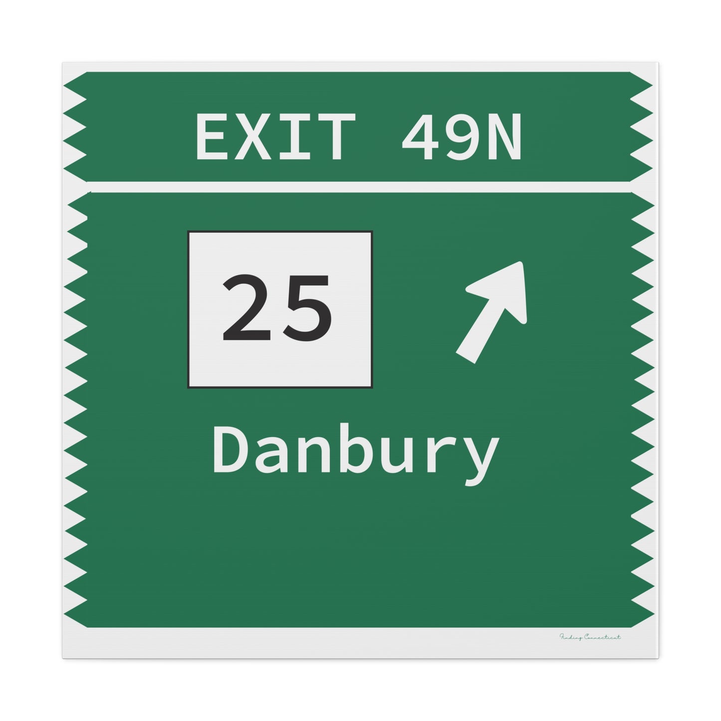 Vintage Merritt Parkway Exit 49N Sign Matte Canvas, Stretched, 1.25"