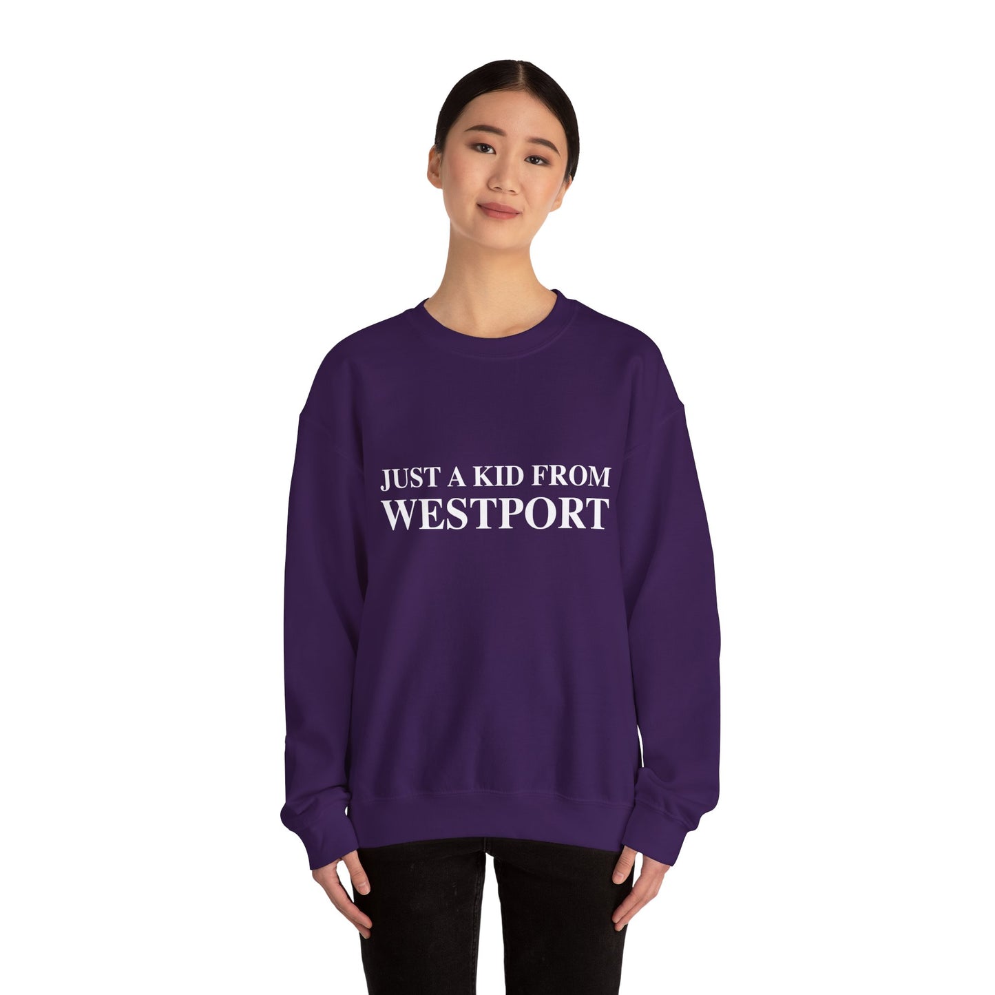 Just a kid from Westport Unisex Heavy Blend™ Crewneck Sweatshirt