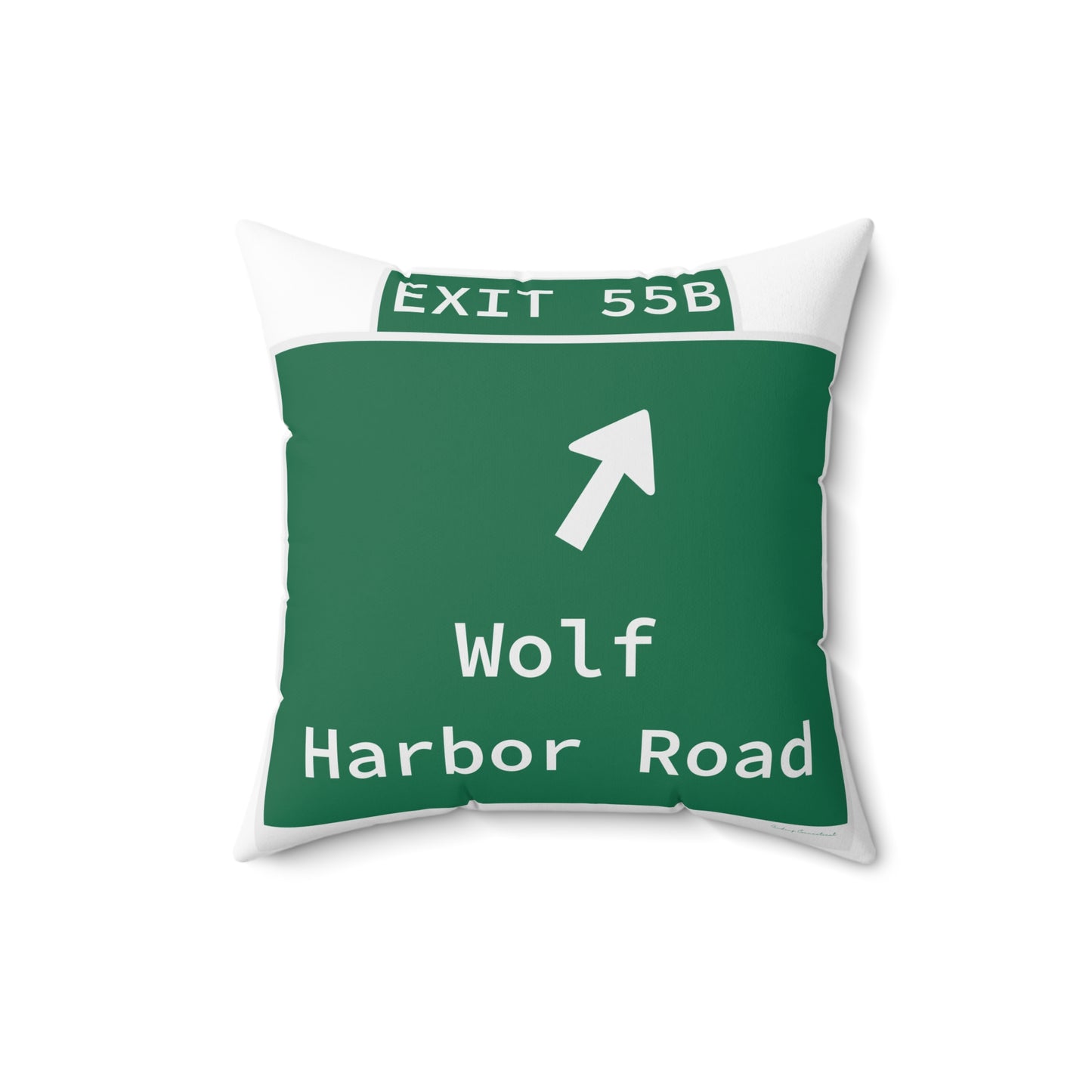 Vintage WCP Exit 55B Sign Spun Polyester Square Pillow