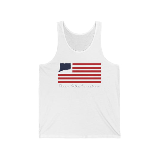 Beacon Falls Connecticut Flag Unisex Jersey Tank Top