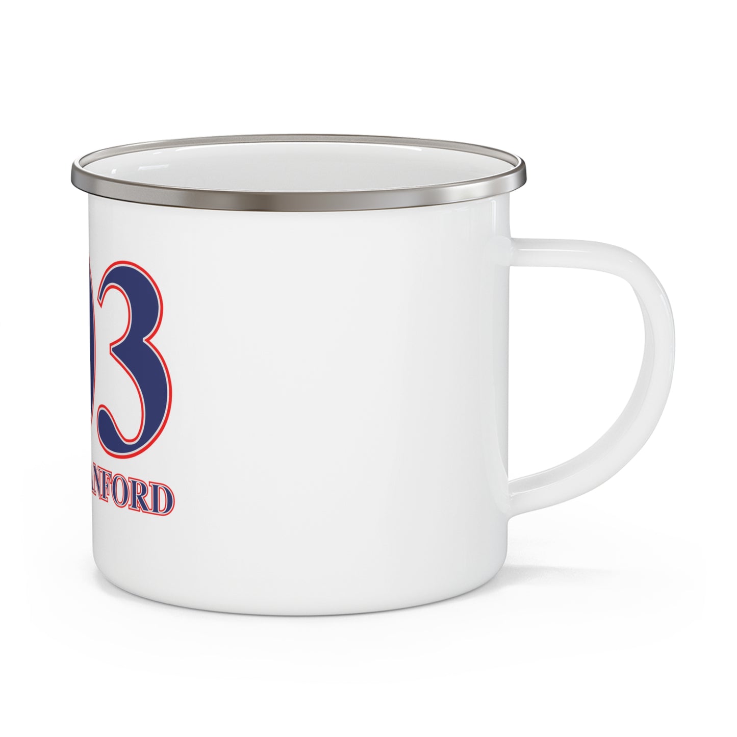 203 North Branford Red White & Blue  Enamel Camping Mug