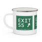 Vintage Exit 55 WCP Sign Enamel Camping Mug
