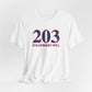 203 Strawberry Hill Red, White & Blue Unisex Jersey Short Sleeve T-Shirt