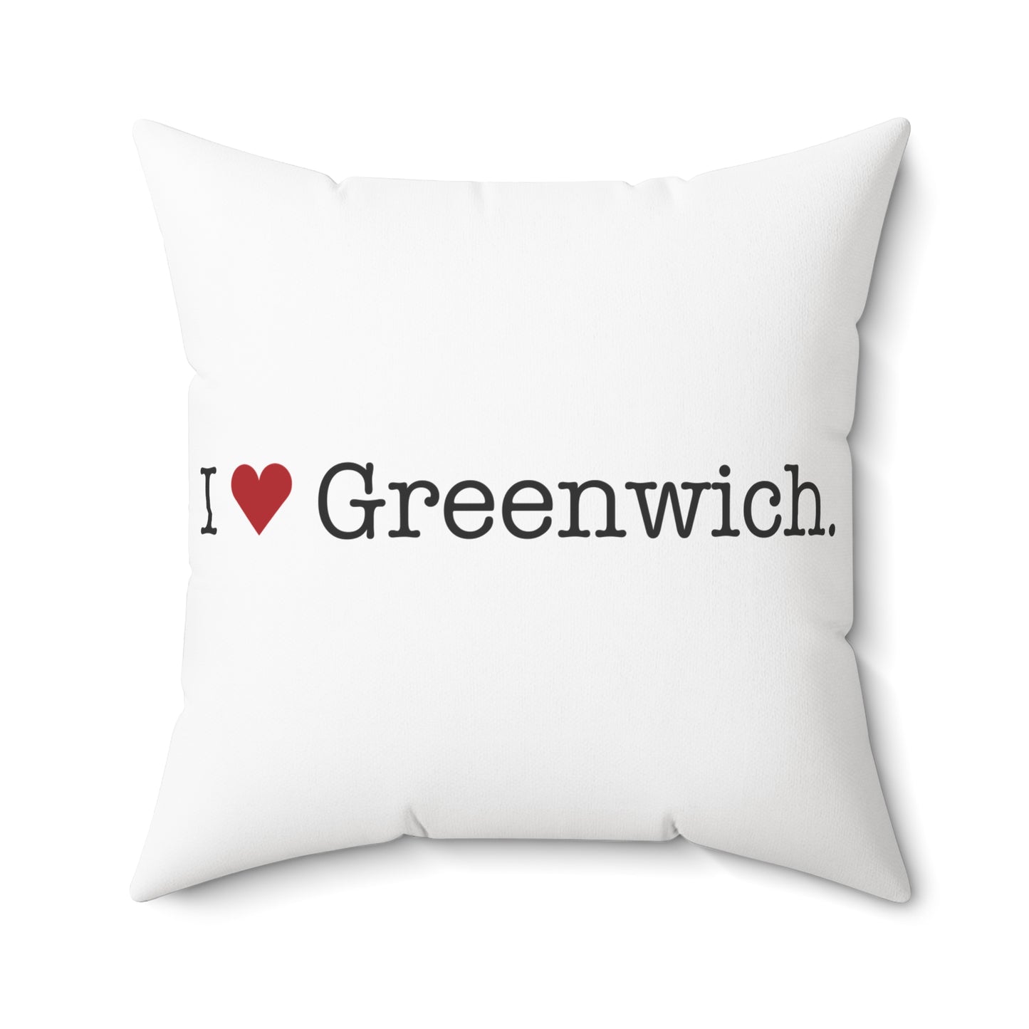 I Heart Greenwich. Spun Polyester Square Pillow