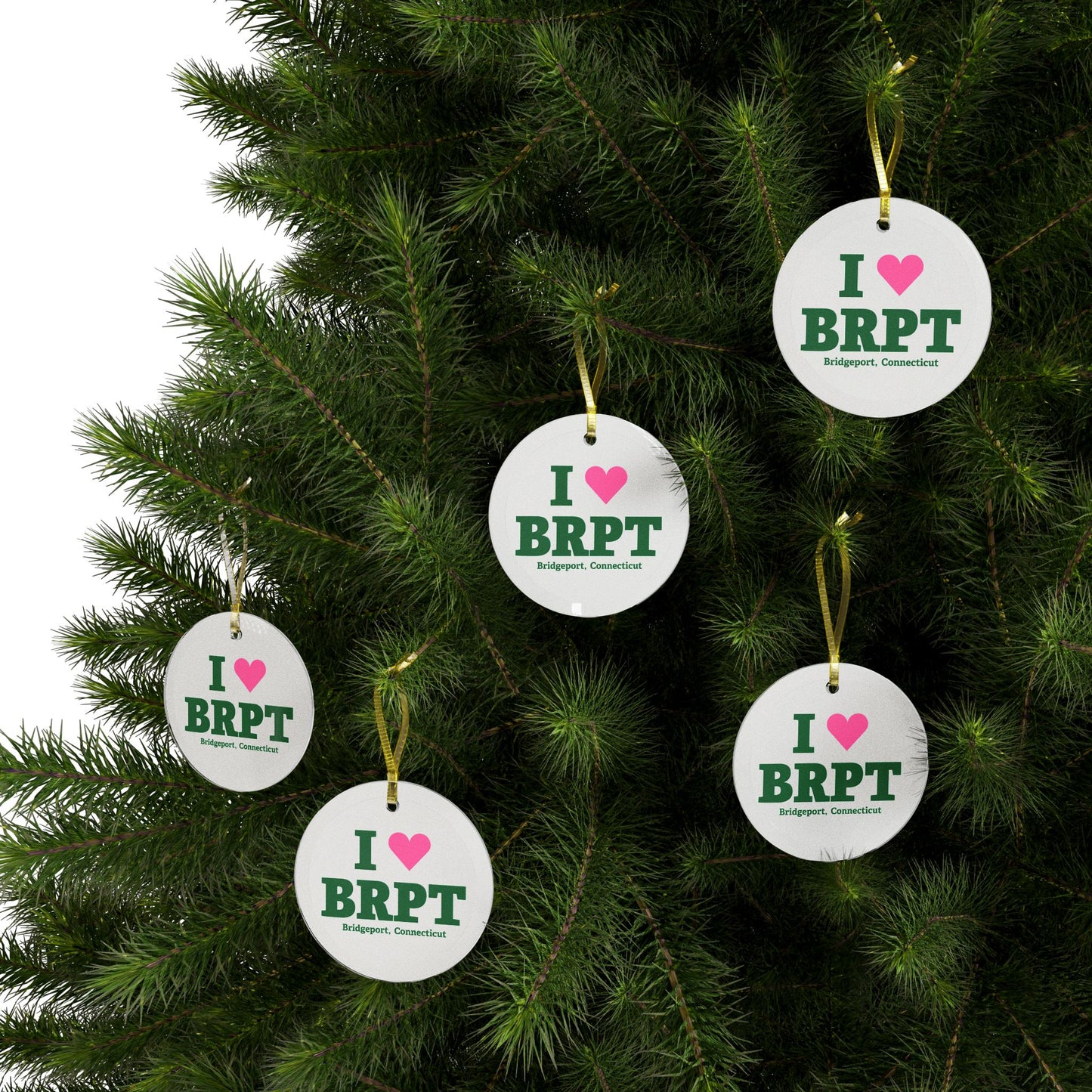 I Heart BRPT Glass Ornaments