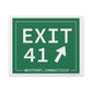 Vintage Exit 41 Merritt Parkway Sign Matte Canvas, Stretched, 1.25"
