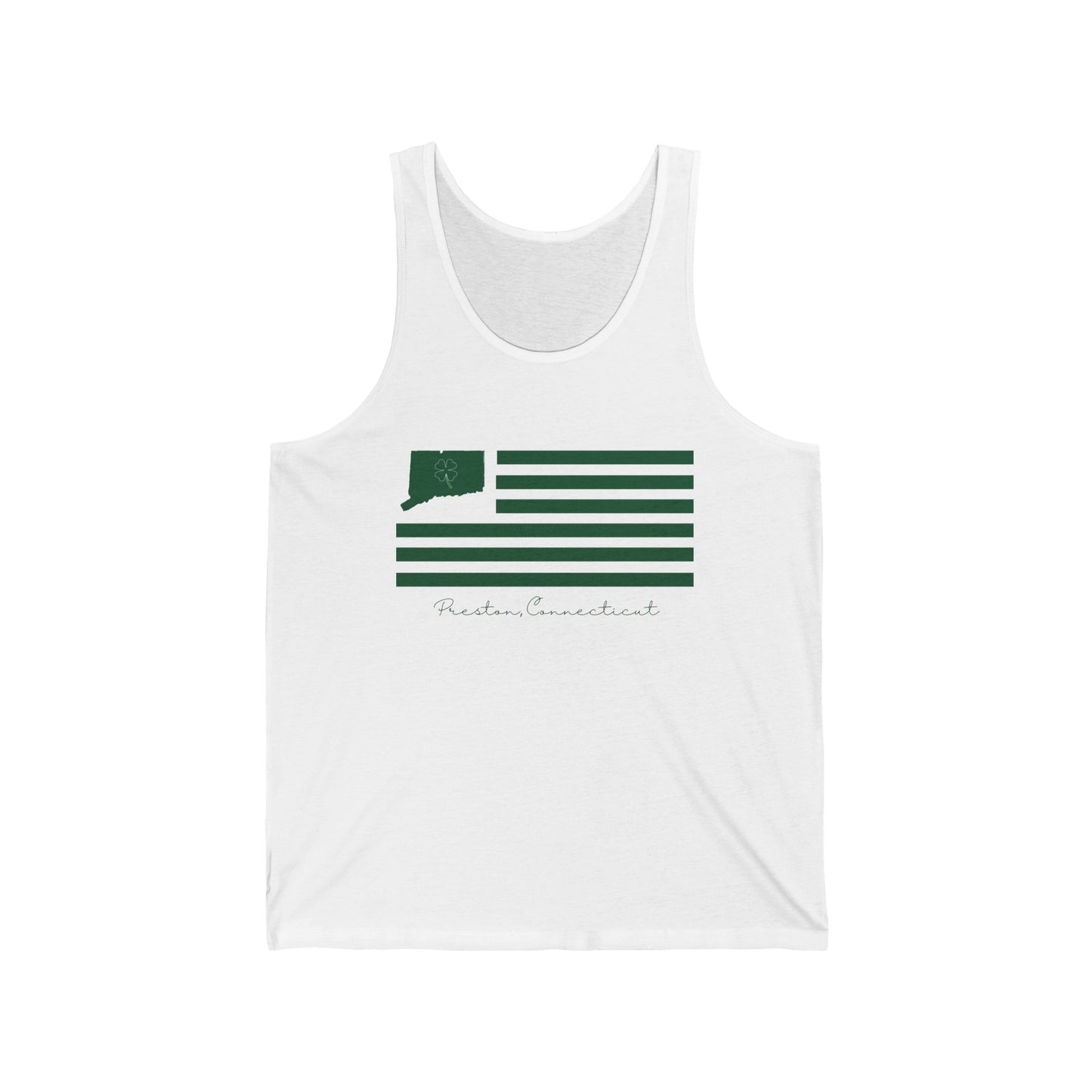 Preston Connecticut St. Patrick’s Day Flag Unisex Jersey Tank Top