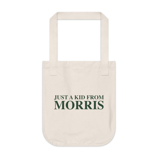 Just a kid from Morris Organic Canvas Tote Bag