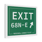 Vintage Exit 68N-E WCP Sign Matte Canvas, Stretched, 1.25"