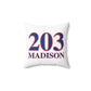 203 Madison Red White & Blue Spun Polyester Square Pillow