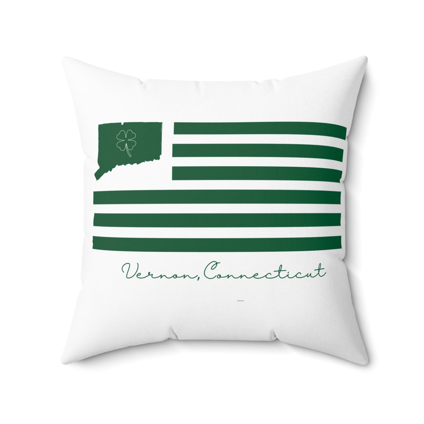 Vernon Connecticut St. Patrick’s Day Flag  Spun Polyester Square Pillow