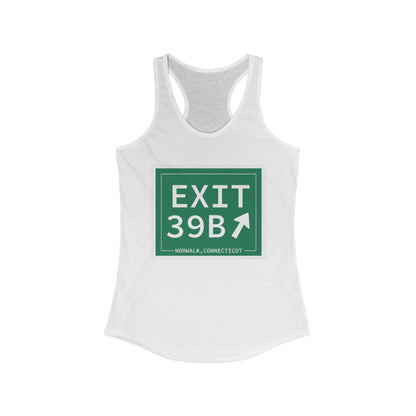 Vintage Exit 39B Merritt Parkway Sign Women's Ideal Racerback Tank Top