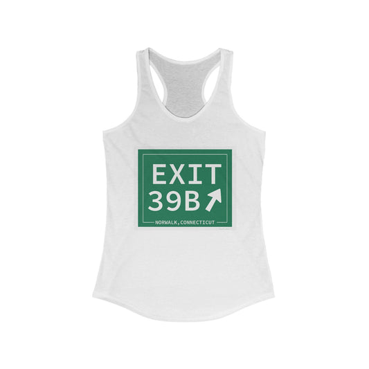 Vintage Exit 39B Merritt Parkway Sign Women's Ideal Racerback Tank Top