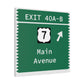 Vintage Merritt Parkway Exit 40 A-B Sign Matte Canvas, Stretched, 1.25"