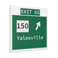 Vintage WCP Exit 65 Sign Matte Canvas, Stretched, 1.25"