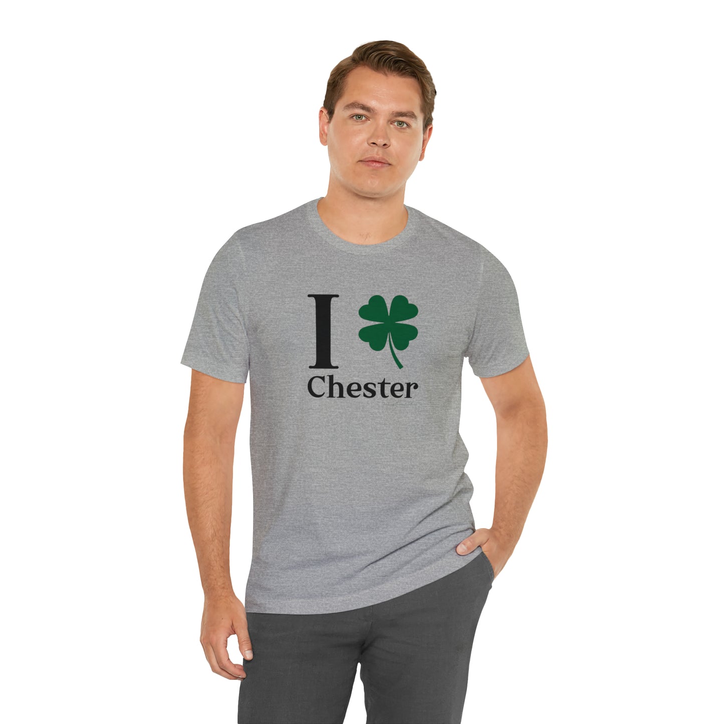 I Clover Chester Unisex Jersey Short Sleeve T-Shirt (black)