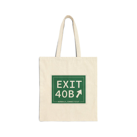 Vintage Exit 40B Merritt Parkway Sign Cotton Canvas Tote Bag