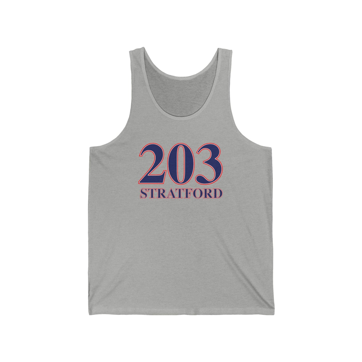 203 Stratford Red White & Blue Unisex Jersey Tank Top