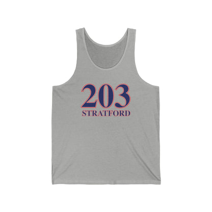 203 Stratford Red White & Blue Unisex Jersey Tank Top