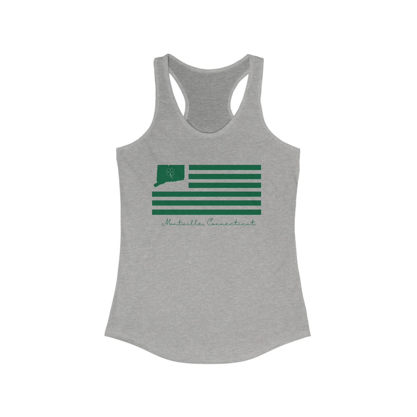 Montville Connecticut St Patrick’s Day Flag Women's Ideal Racerback Tank Top