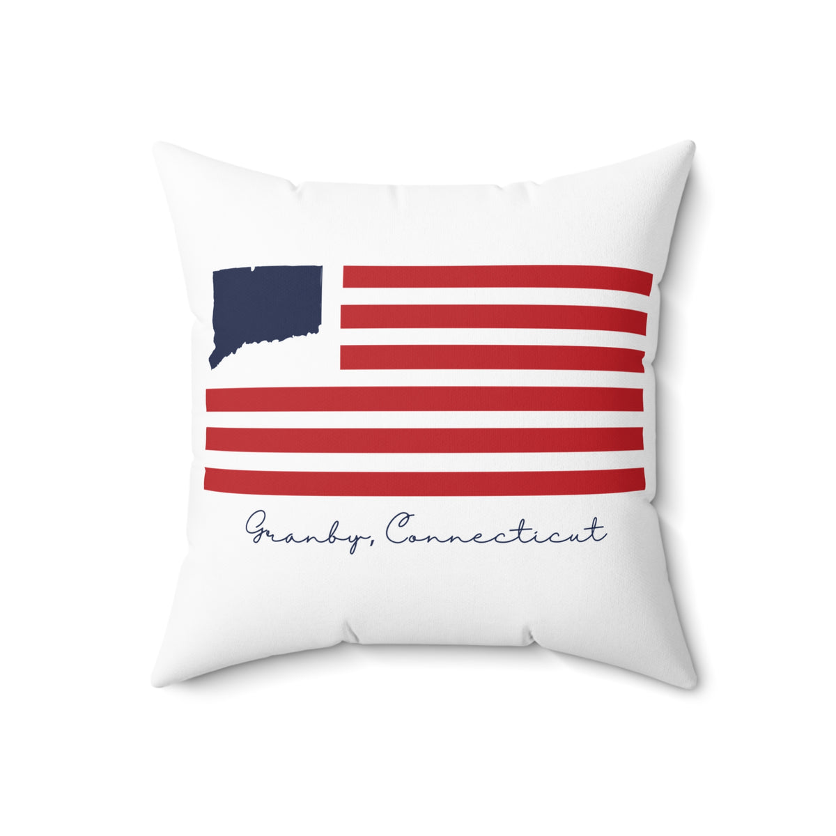 Granby Connecticut Flag Spun Polyester Square Pillow