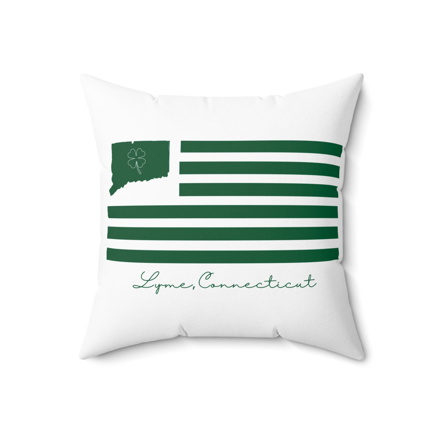 Lyme Connecticut St. Patrick’s Day Flag Spun Polyester Square Pillow