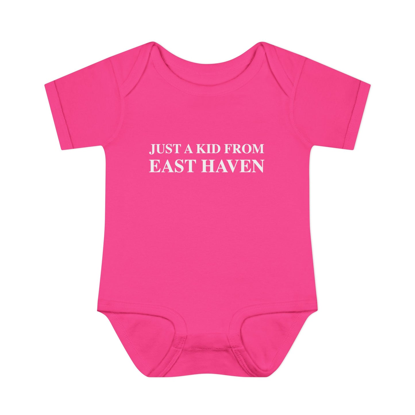 Just a kid from East Haven Infant Baby Rib Bodysuit
