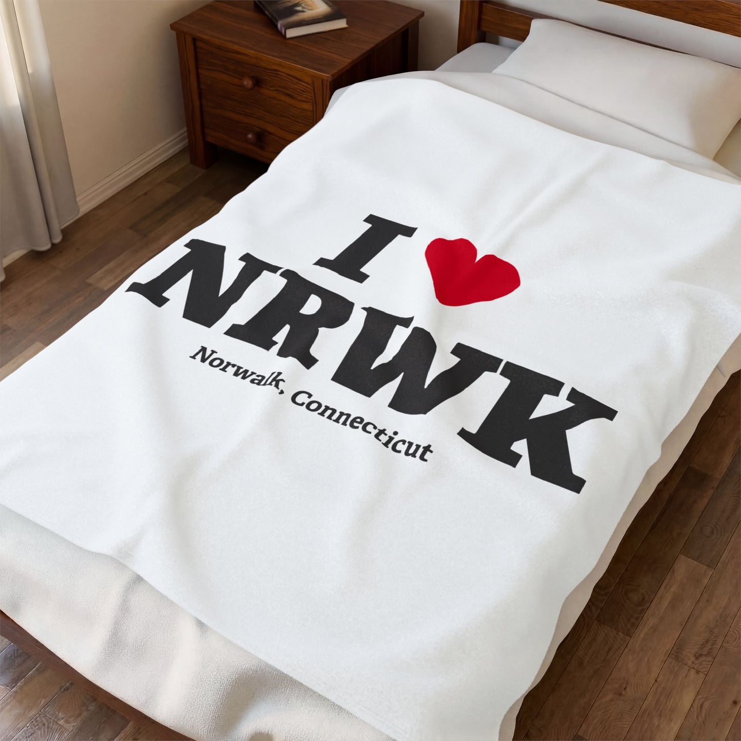 I Heart NRWK Velveteen Plush Blanket