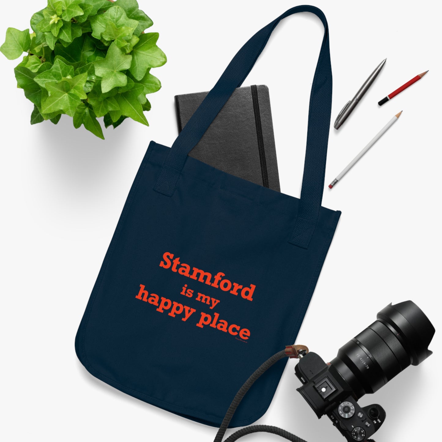 Stamford Is My Happy Place Organic Canvas Tote Bag
