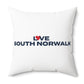 Love South Norwalk Spun Polyester Square Pillow