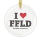 I Heart FFLD Glass Ornaments