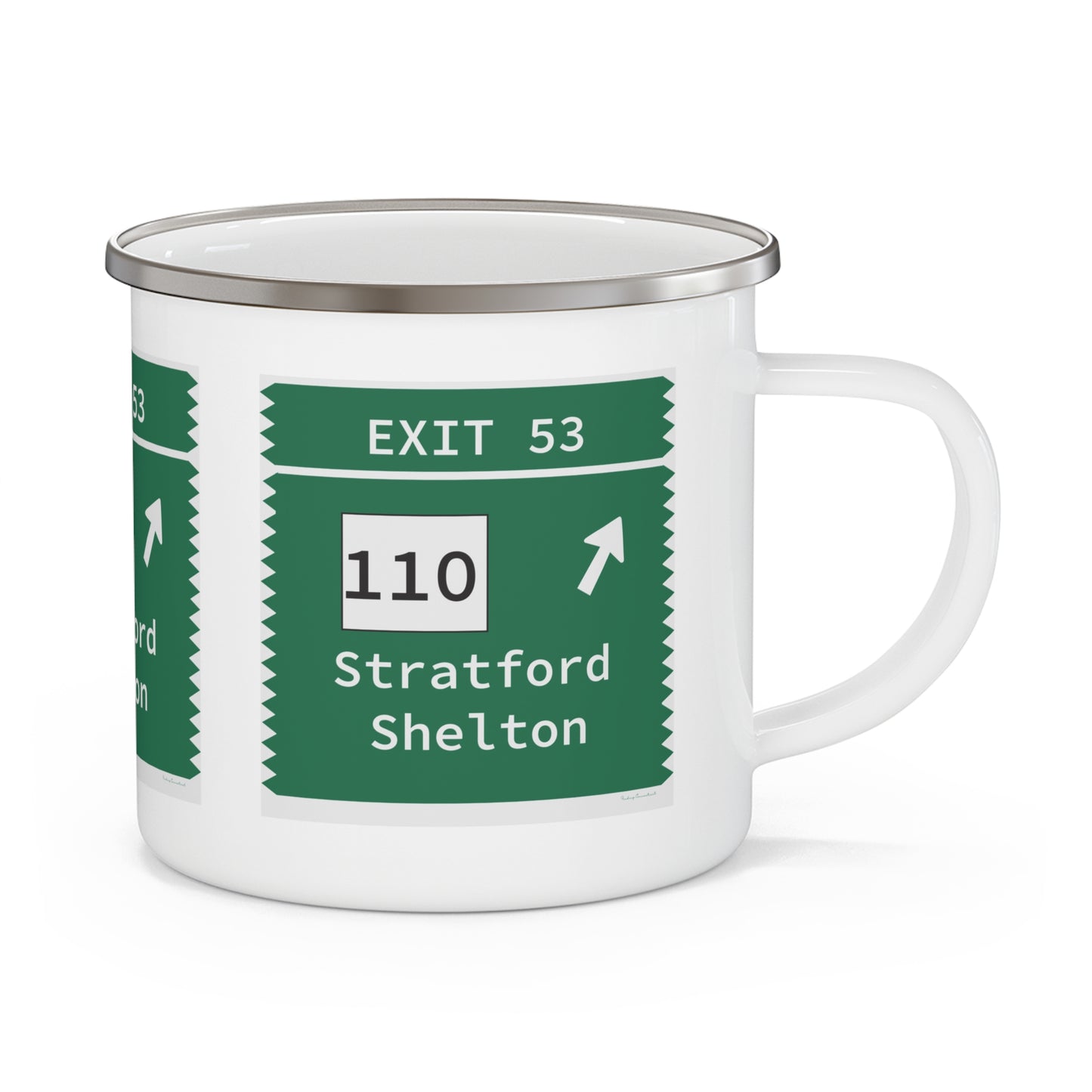 Vintage Merritt Parkway Exit 53 Sign Enamel Camping Mug