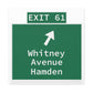 Vintage WCP Exit 61 Sign Matte Canvas, Stretched, 1.25"