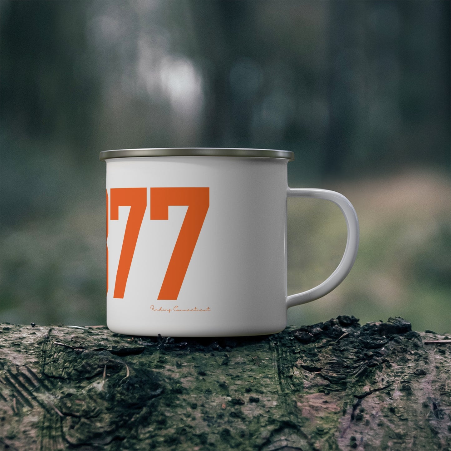 06877 Ridgefield Connecticut Zip Code Enamel Camping Mug