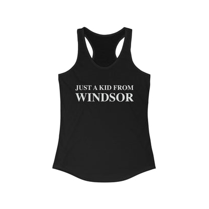 Just a kid from Windsor Women's Ideal Racerback Tank