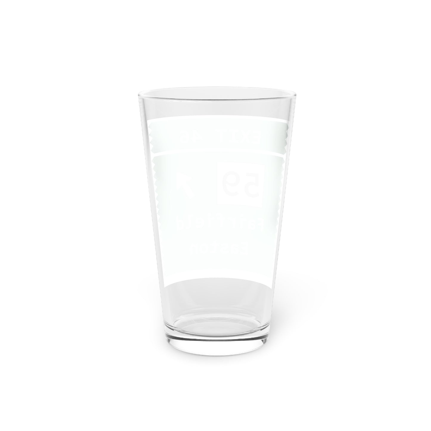 Vintage Merritt Parkway Exit 46 Sign Pint Glass, 16oz