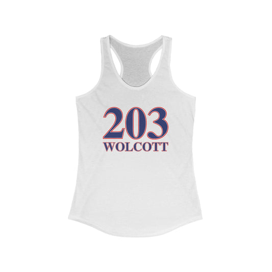 203 Wolcott Red White & Blue Women's Ideal Racerback Tank Top