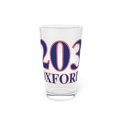 Oxford Red, White & Blue Pint Glass, 16oz