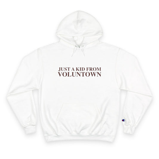 Just a kid from Voluntown Champion Hoodie