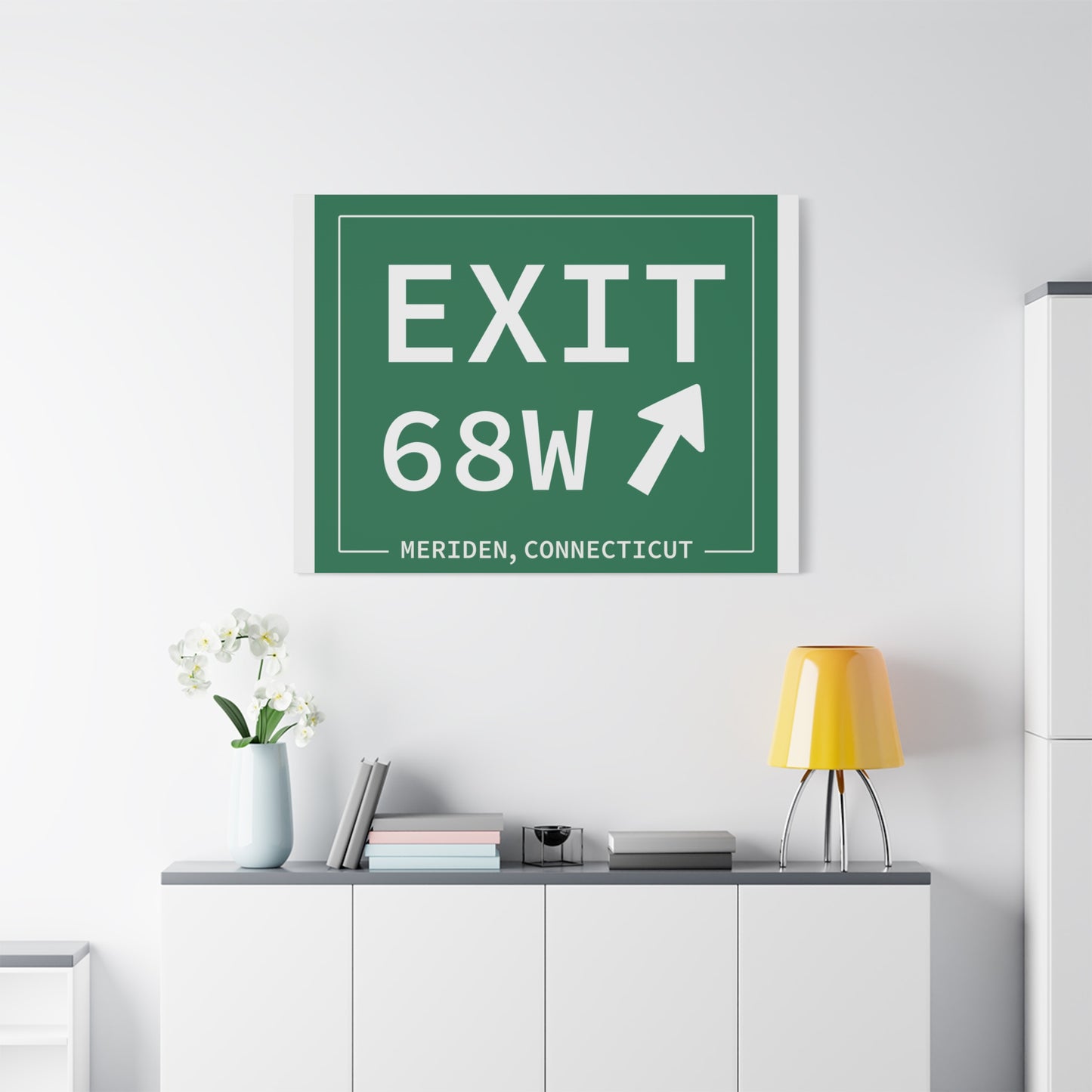 Vintage Exit 68W WCP Sign Matte Canvas, Stretched, 1.25"