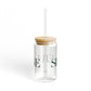 41 Tilt Silvermine Glass Can with Straw and Lid, 16oz